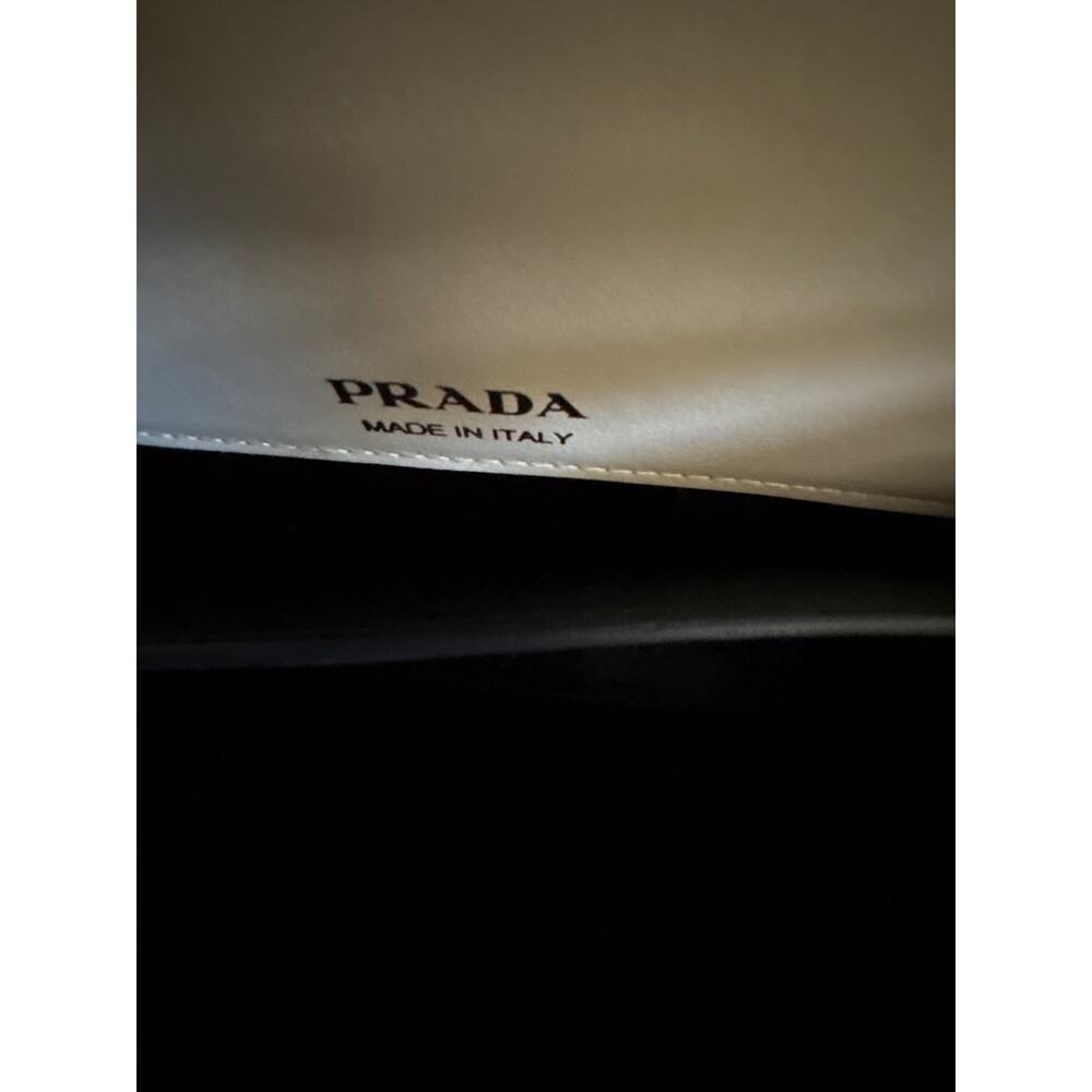 Prada Cartella Saffiano Leather Top Handle Bag White Black Gold HW NWOT - Picture 3 of 11